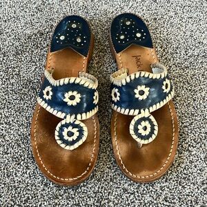 Navy leather Jack Rogers sandals size 7
